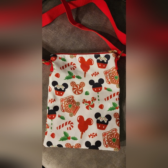LOUNGEFLY Disney Mickey Mouse  Holiday Treats Passport Crossbody Bag - Picture 3 of 7
